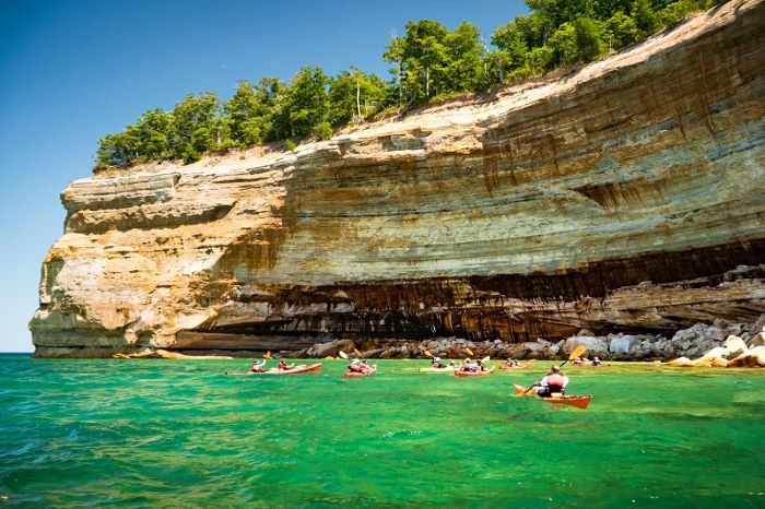 Kayakers by Pictured Rocks