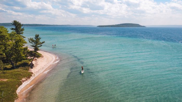 Paddleboarding on Grand Traverse Bay