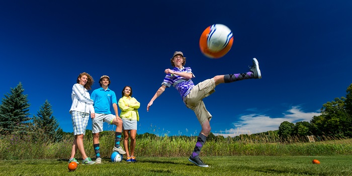 Players on Shanty Creek Resort FootGolf course
