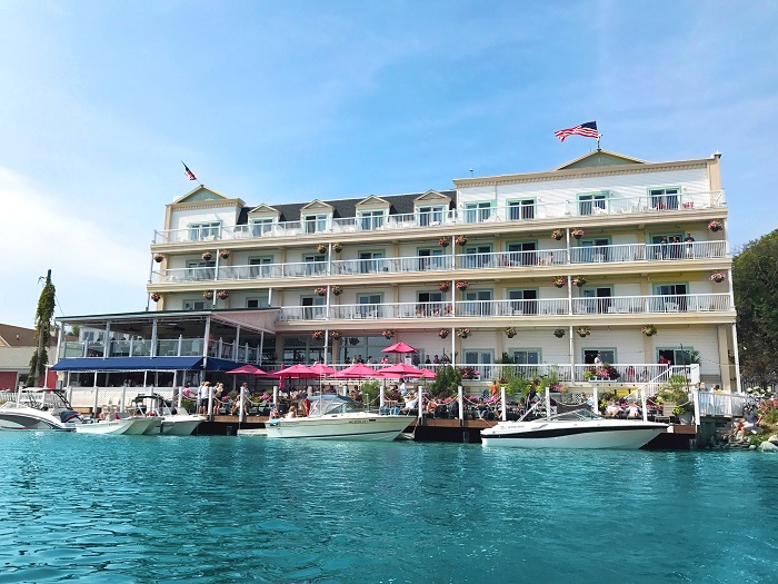 Chippewa Hotel on waterfront on Mackinac Island