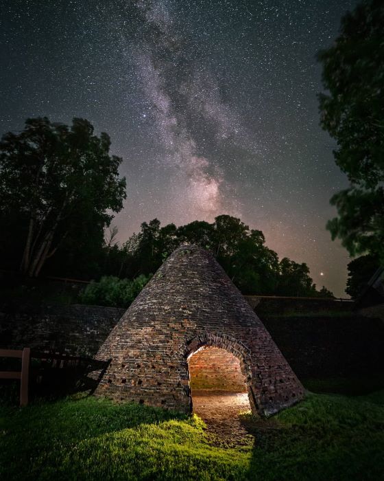 Milky Way above kiln at Fayette Historic State Park