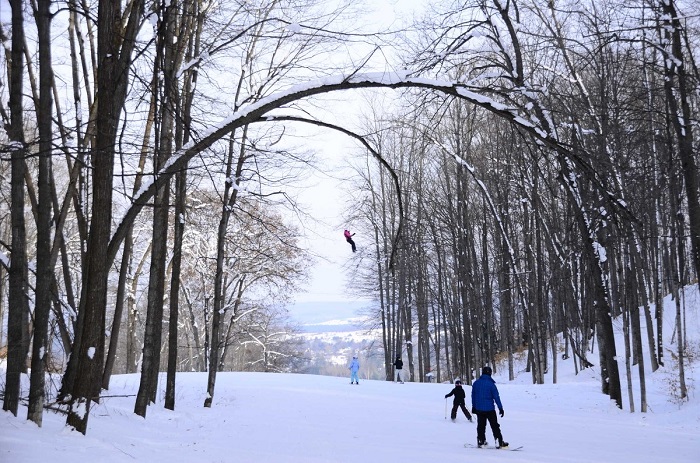 Winter zipline Boyne Mountain