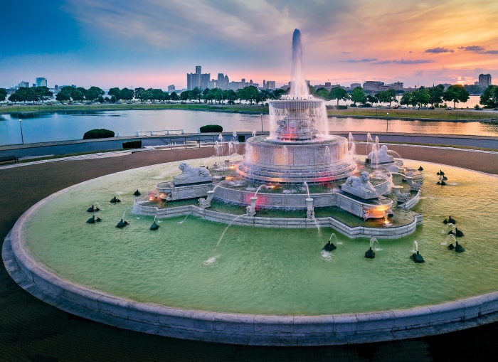 The James Scott Memorial Fountain in Belle Isle Park near Detroit.