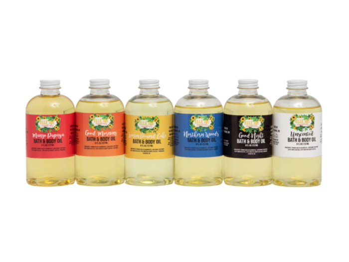 A selection of body oils in different scents.