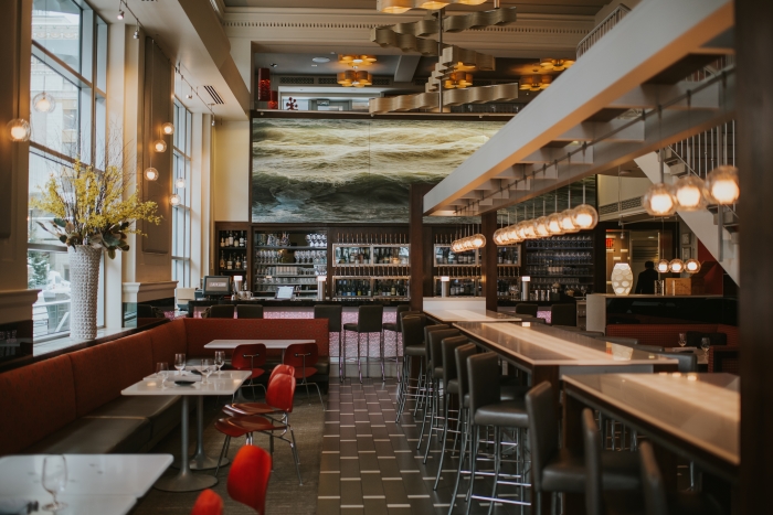 Interior seating area at Reserve.